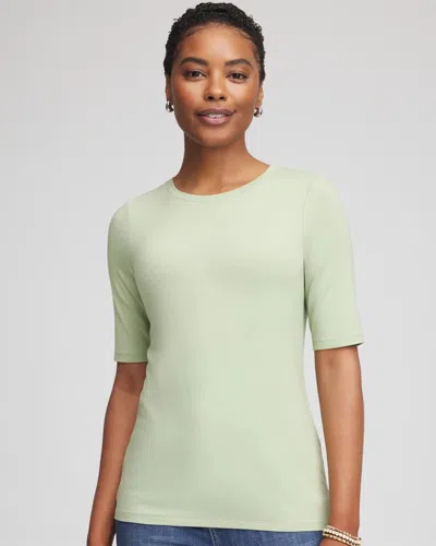 Chico's Elbow Sleeve Tee In Sage Meadow