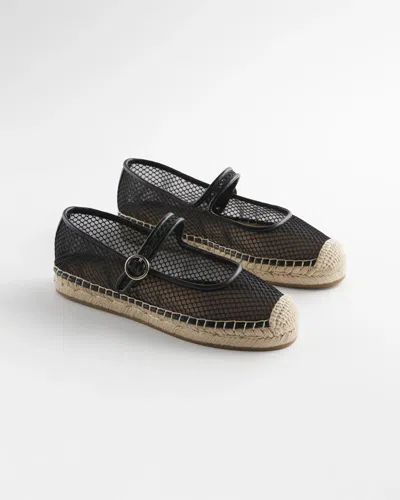 Chico's Eliana Mesh Mary Jane Espadrille In Black