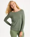 Chico's Ella Bateau Pullover Sweater In Fresh Eucalyptus In Fresh Eucalyptus