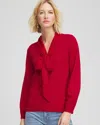 Chico's Ella Bow-detailed Sweater In Carmine Red In Red