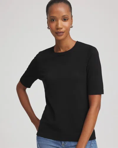 Chico's Ella Classic-fit Sweater Tee In Black