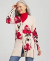 Chico's Ella Floral Cardigan Sweater In Neutral In Multi