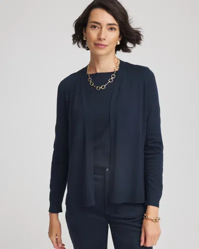Chico's Ella Long-sleeve Cardigan Sweater In Blue