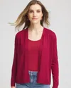 Chico's Ella Long-sleeve Cardigan Sweater In Russet Red In Red