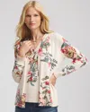Chico's Ella Printed Long-sleeve Cardigan Sweater In Multi