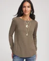 Chico's Ella Ribbed-bateau Pullover Sweater In Nettle Leaf