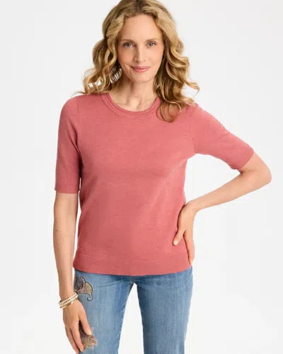 Chico's Ella Short-sleeve Sweater In Baroque Rose