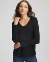 Chico's Ella V-neck Pullover Sweater In Black In Black