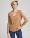 Chico's Ella V-neck Pullover Sweater In Caramel Apple In Brown