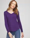 Chico's Ella V-neck Pullover Sweater In Purple Elixir