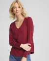 Chico's Ella V-neck Pullover Sweater In Russet Red In Red