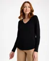 Chico's Ella V-neck Pullover Sweater In Black In Black