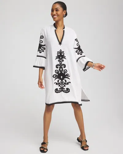 Chico's Embroidered Beach Swimsuit Cover Up In White Size Medium |  In Alabaster