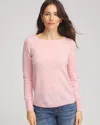 Chico's Embellished Cashmere Pullover Sweater In Blushed In Pink