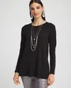 Chico's Embellished Crew Neck Sweater Tunic In Black Size 8/10 |  In Black