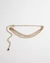 Chico's Embellished Heart Chain Belt In Gold Size Medium/large |  In Gold