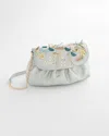Chico's Embellished Leather Metallic Fold-over Clutch In Crystal Springs |  In Crystal Springs