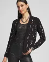 Chico's Embellished Long-sleeve Cardigan Sweater In Black Size 20/22 |  In Black