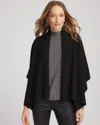 Chico's Embellished Shawl Collar Ruana In Black In Black