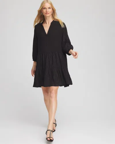 Chico's Embroidered Eyelet Coverup In Black Size Medium |