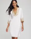 Chico's Embroidered Kurta Dress In White In White