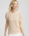 Chico's Embroidered Pointelle Pull-over In Neutral
