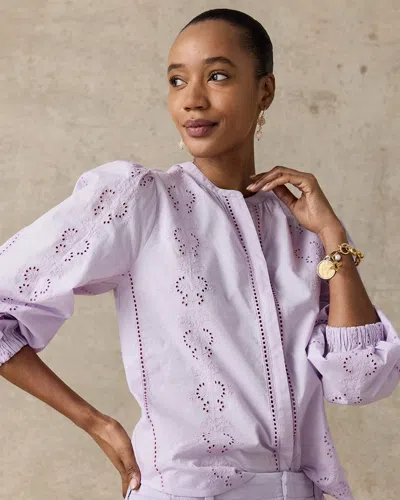 Chico's Embroidered Top In Orchid Mist In Purple