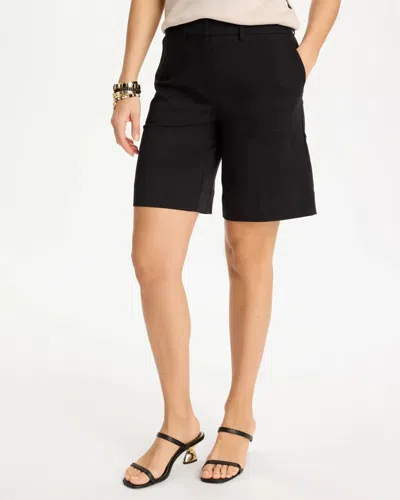 Chico's Emme Fly Front Sateen Shorts In Black
