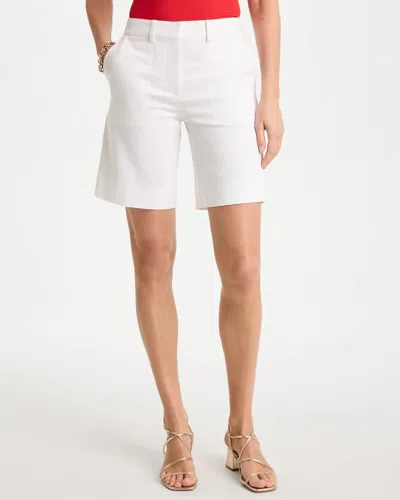 Chico's Emme Fly Front Sateen Shorts In White
