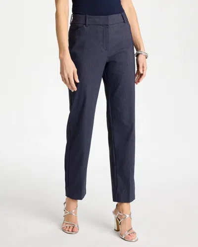 Chico's Emme Fly Front Straight Ankle Pants In Blue In Purple