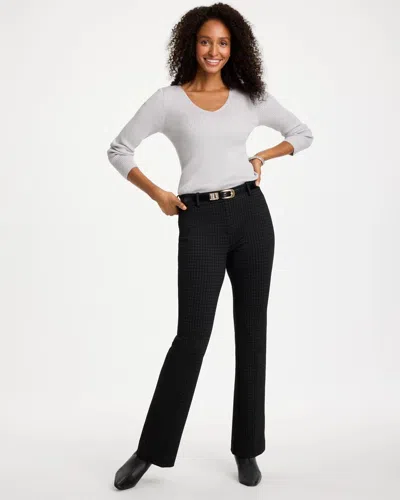 Chico's Emme Houndstooth Slim Bootcut Pants In Black