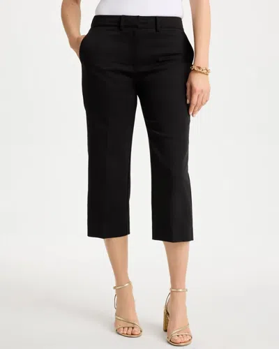 Chico's Emme Sateen Straight Capri Pants In Black