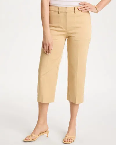 Chico's Emme Sateen Straight Capri Pants In Sandstone In Brown
