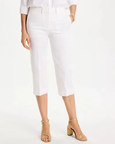 Chico's Emme Sateen Straight Capri Pants In White
