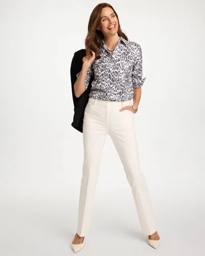 Chico's Emme Slim Bootcut Ponte Pants In Soft Ivory In White