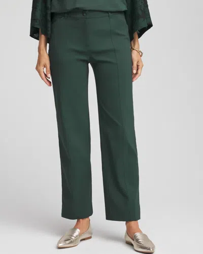 Chico's Emme Straight Ankle Pants In Darkest Spruce In Green