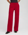 Chico's Emme Wide-leg Trouser Ponte Pants In Carmine Red In Red