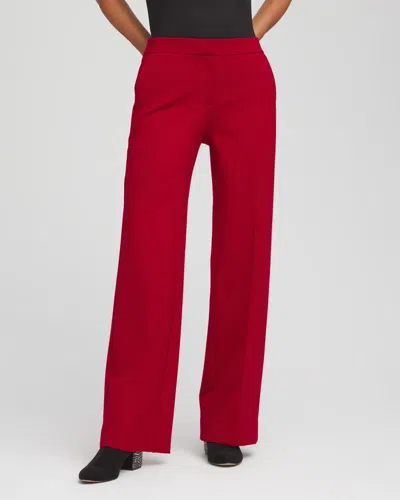 Chico's Emme Wide-leg Trouser Ponte Pants In Carmine Red