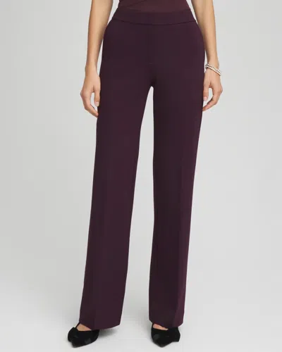 Chico's Emme Wide-leg Trouser Ponte Pants In Night Bloom In Brown