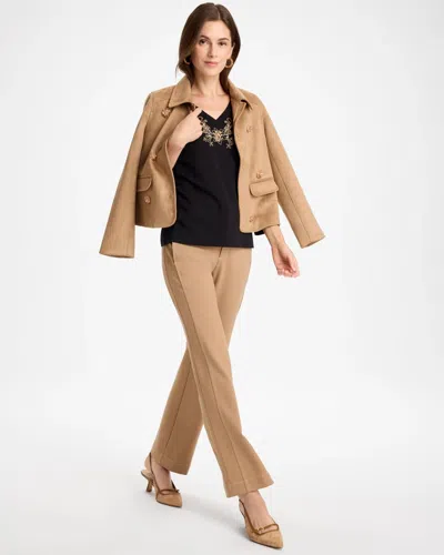Chico's Emme Wide-leg Ponte Pants In Toffee Tan