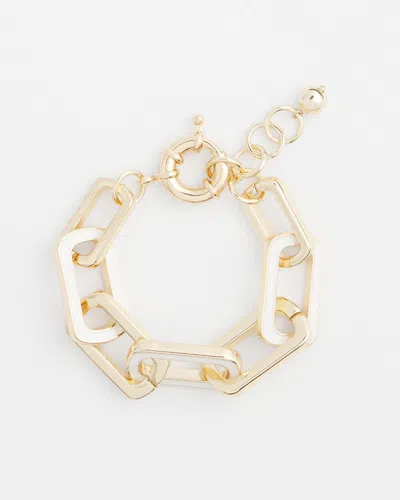 Chico's Enamel Chain Bracelet |  In White