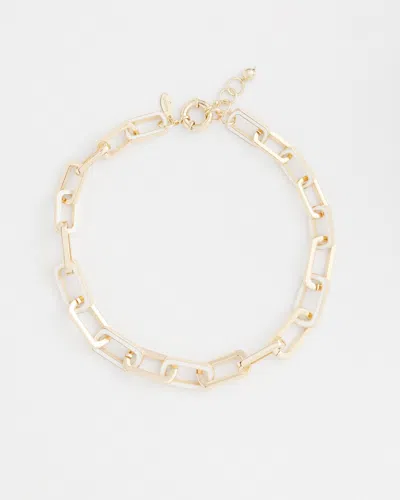 Chico's Enamel Chain Necklace |  In White