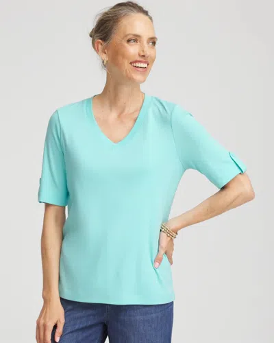 Chico's Everyday V-neck Tee In Bondi Blue
