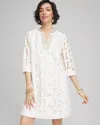 Chico's Eyelet Embellished Dress In White Size 20/22 |  In Alabaster