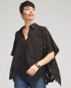 CHICO'S EYELET PONCHO IN BLACK SIZE LARGE/XL | CHICO'S