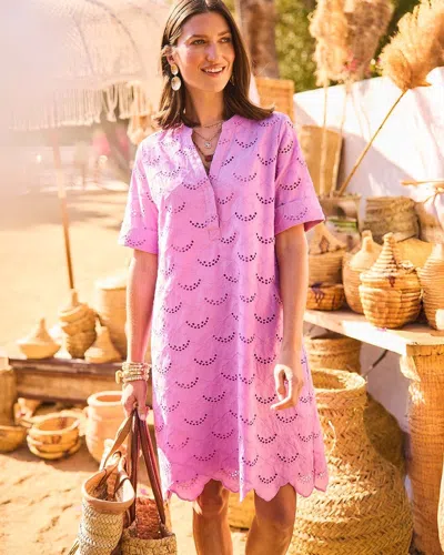 Chico's Eyelet Popover Dress In Lavender Skies Size 20/22-xxl |