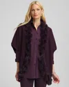 Chico's Faux Fur Cocoon In Night Bloom In Purple
