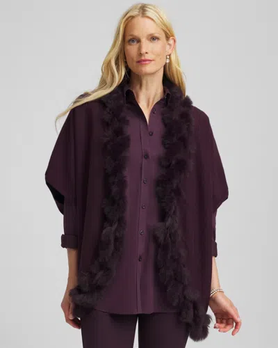 Chico's Faux Fur Cocoon In Night Bloom In Purple