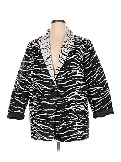 Pre-owned Chico's Faux Fur Jacket In Black