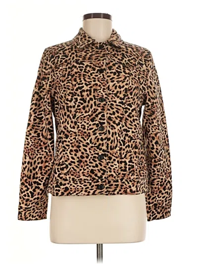 Pre-owned Chico's Faux Fur Jacket In Brown